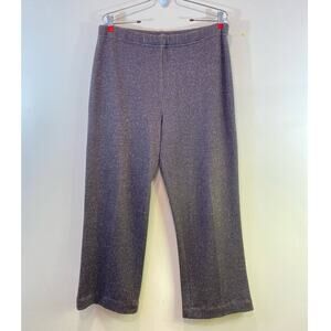 Stizzoli Italian Lagenlook  Brown Wool Blend Trousers Large Elastic Waist Crop